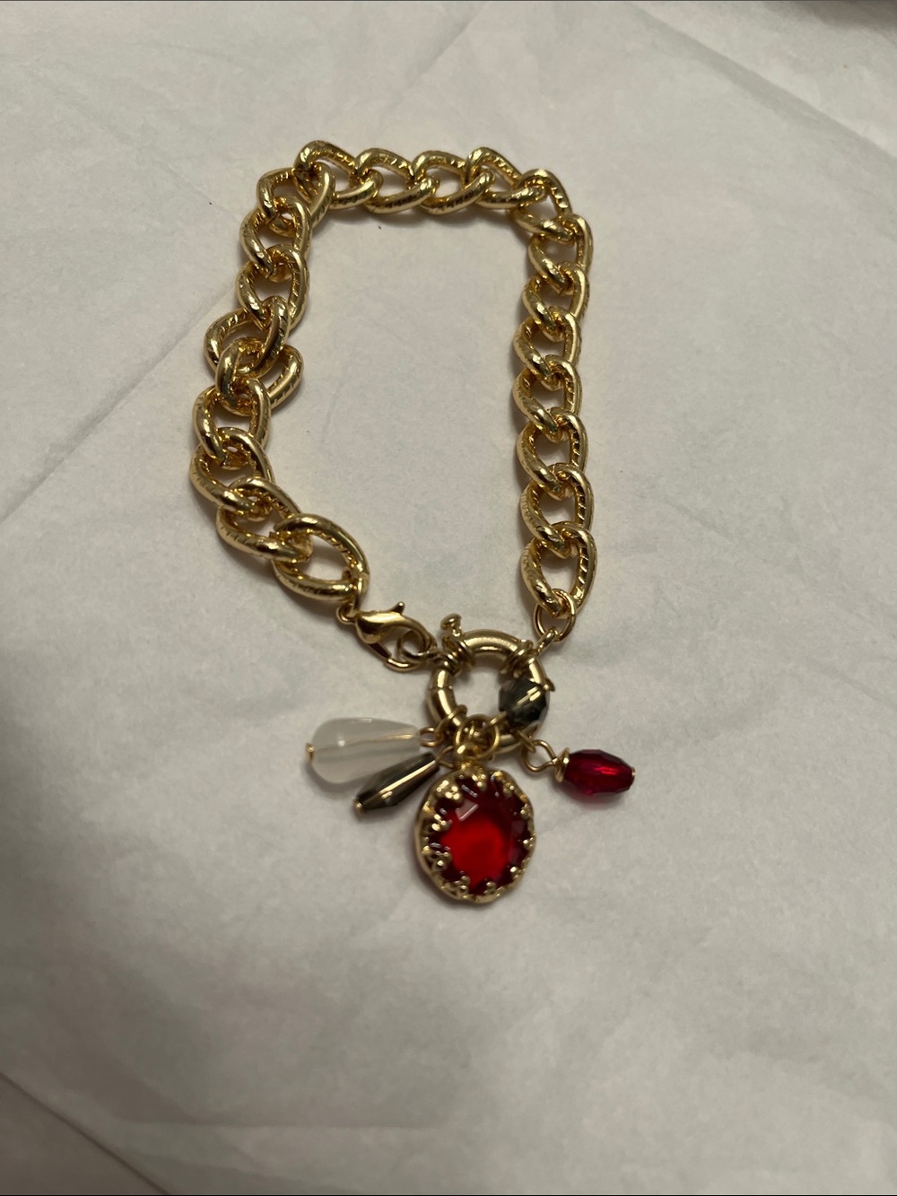 😍SHOW SPECIAL NWT B72 Joe Fresh Goldtone Chain & Crystals 2-Pack Bracelet - Picture 4 of 8